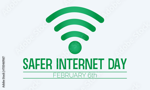 Safer Internet Day celebrated every year on 6th February. Vector banner, flyer, poster and social medial template design.