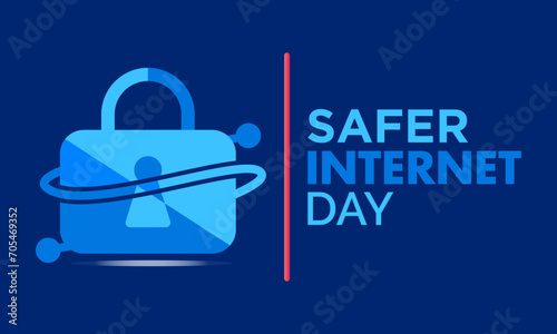 Safer Internet Day celebrated every year on 6th February. Vector banner, flyer, poster and social medial template design.