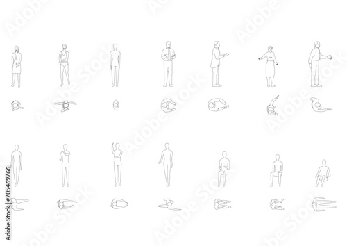 outline people drawing man woman vector illustration. isolated graphic person people isolated sketch simplicity hand drawn human continuous line. people stand design group business concept.