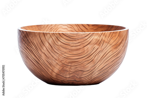 Decorative Wooden Bowl Elegance on Transparent Background, PNG, Generative Ai