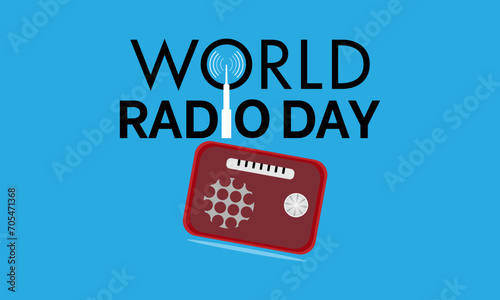 World Radio Day celebrated every year on 13th February. Vector banner, flyer, poster and social medial template design.