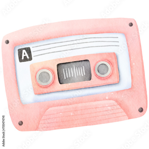 Watercolor music cassette tape photo