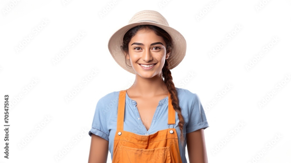farmer looking at the camera and smiling, isolated on white background farmer looking at the camera and smiling, isolated on white background
