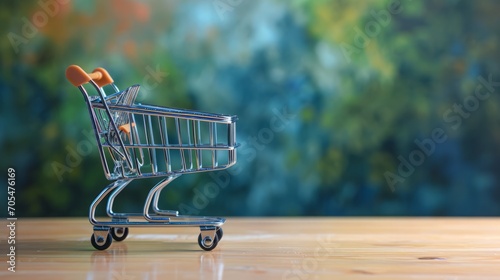 Shopping cart with bokeh background