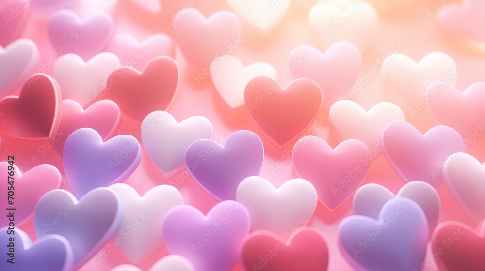 Valentine's day concept multicolored hearts background.
