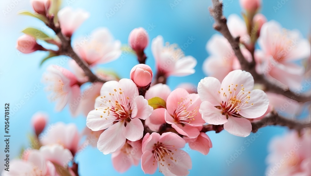 beautiful floral spring abstract background, tree blossom, peach, horizontal photo	