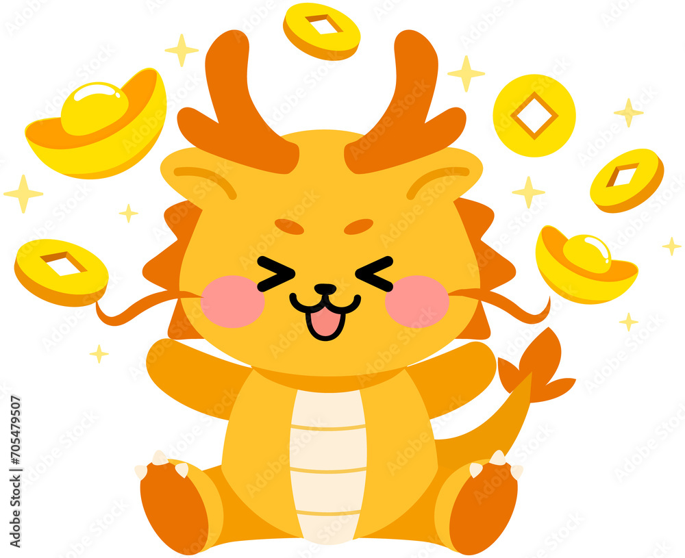 Fototapeta premium New Year Cute Zodiac Dragon icon
