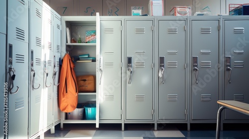 Photograph of Open locker in high school