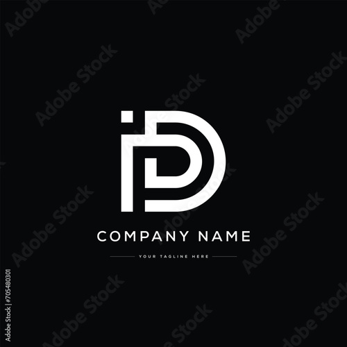 Minimalist iPD Letter Logo. Usable for Business Logo. Monogram Element photo