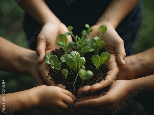 plants in hands
