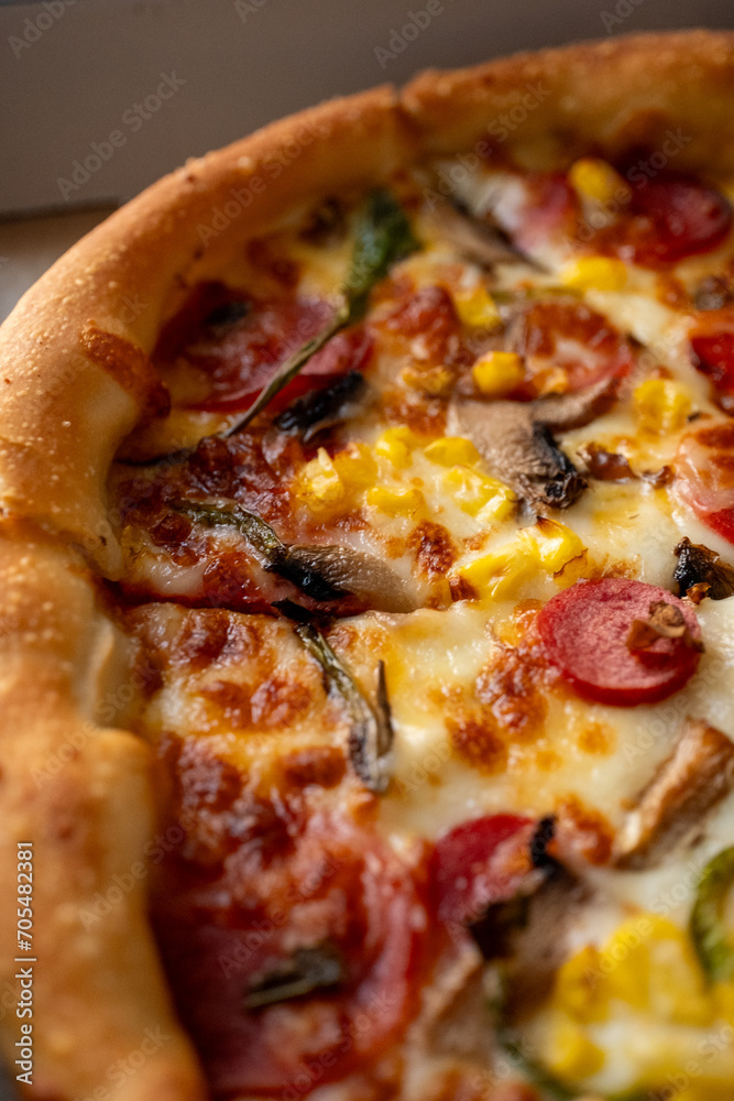 pizza with salami and cheese pizza with salami and cheese