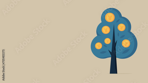 A tree that bears yen coin fruits.