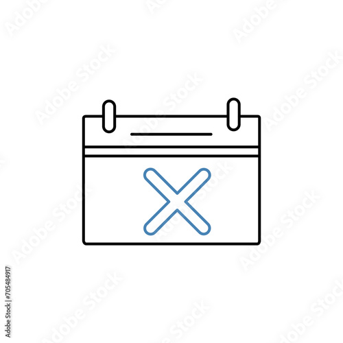 unavailable concept line icon. Simple element illustration. unavailable concept outline symbol design.