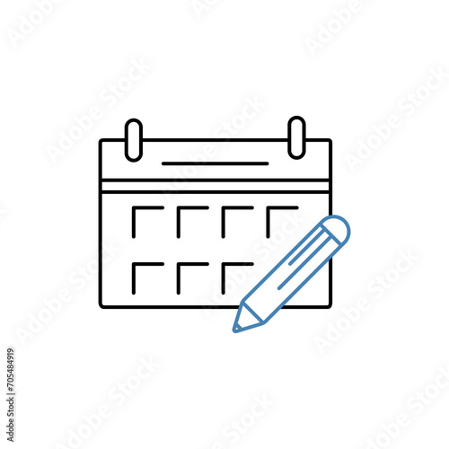 edit calendar concept line icon. Simple element illustration. edit calendar concept outline symbol design.