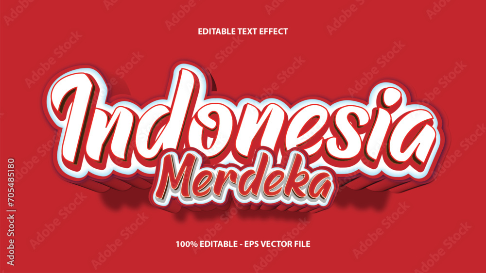 Vector Indonesia Merdeka Editable Text Effects