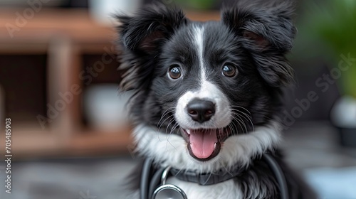 Puppy Dog Border Collie Holding Stethoscope, Desktop Wallpaper Backgrounds, Background HD For Designer
