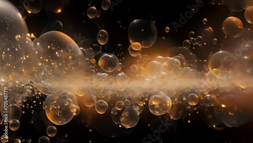 A series of parallel universes represented by overlapping bubbles, illustrating the concept of manyworlds interpretation in quantum mechanics. photo