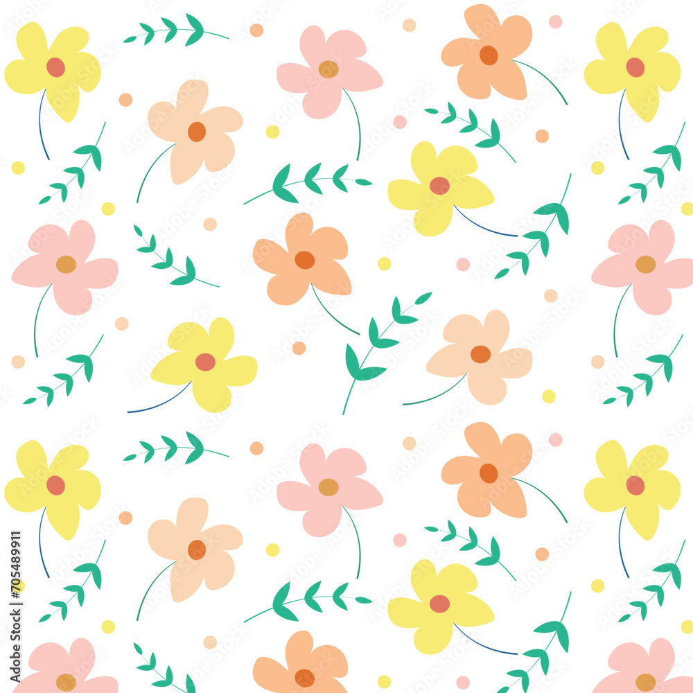 Free vector seamless beautiful floral pattern