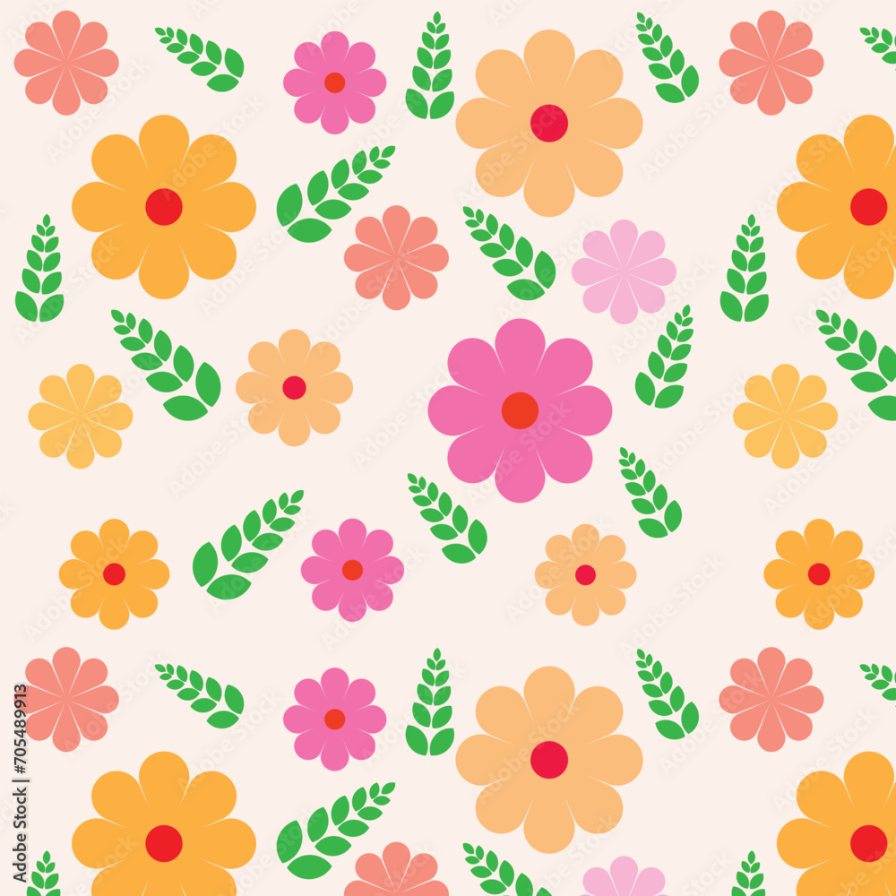 Free vector seamless beautiful floral pattern