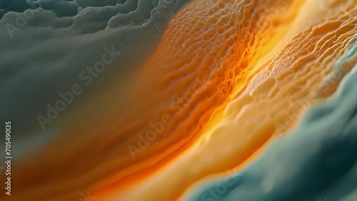 A microscopic look at the layered structure of sunscreen, with oilsoluble compounds on top to prevent tration of UV rays and watersoluble compounds below to protect against sweat and water. photo