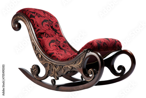 Baroque Revival: Embracing Bold Curves in Rocker Design Isolated on Transparent Background photo