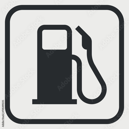 Gas station. Simple shape icon. Reduce it by 40 times to get a line thickness of 2 pixels