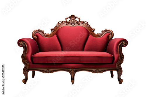 Stylish Cabriole Sofa Display Isolated on Transparent Background