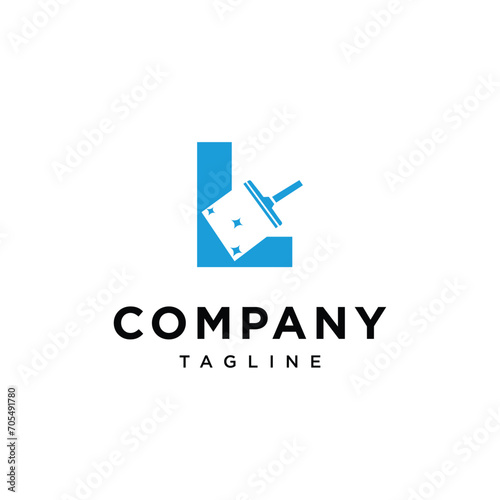 Letter L Glass cleaning logo icon vector template.eps