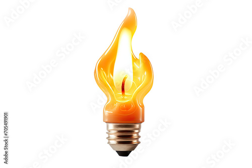 Elegant Candle-Style Light Bulb for Chandeliers Isolated on Transparent Background