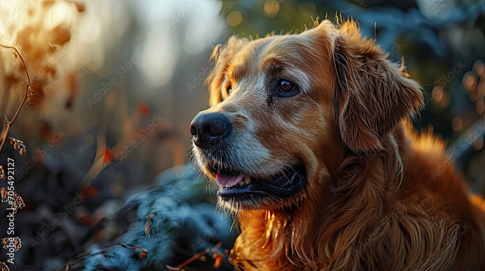 Happy Panting Golden Retriever Dog Blue, Desktop Wallpaper Backgrounds, Background HD For Designer Happy Panting Golden Retriever Dog Blue, Desktop Wallpaper Backgrounds, Background HD For Designer