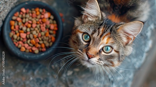 Hungry Cat Wants Eat Top View, Desktop Wallpaper Backgrounds, Background HD For Designer