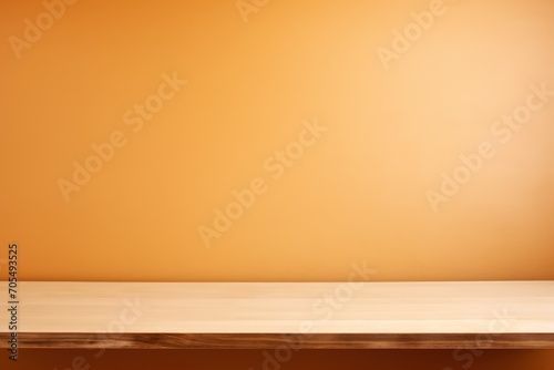 Wallpaper Mural An empty table against a bright brown wall background. Wooden desk. Torontodigital.ca