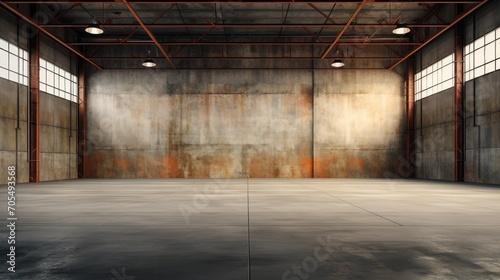 Empty factory interior or vacant warehouse © crazyass