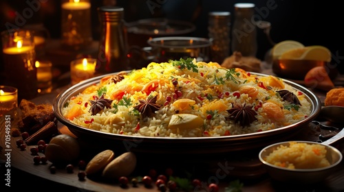 kerala pulav on wooden table surrounded with vegetables  Pongal Day  Indian Pongal celebration  Indian Celebration