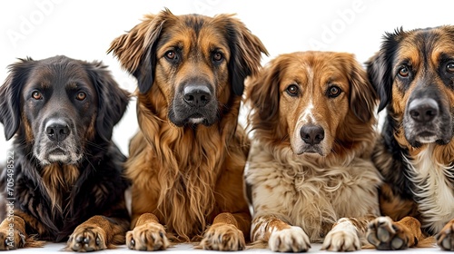 Different Dogs Looking Isolated On White, Desktop Wallpaper Backgrounds, Background HD For Designer