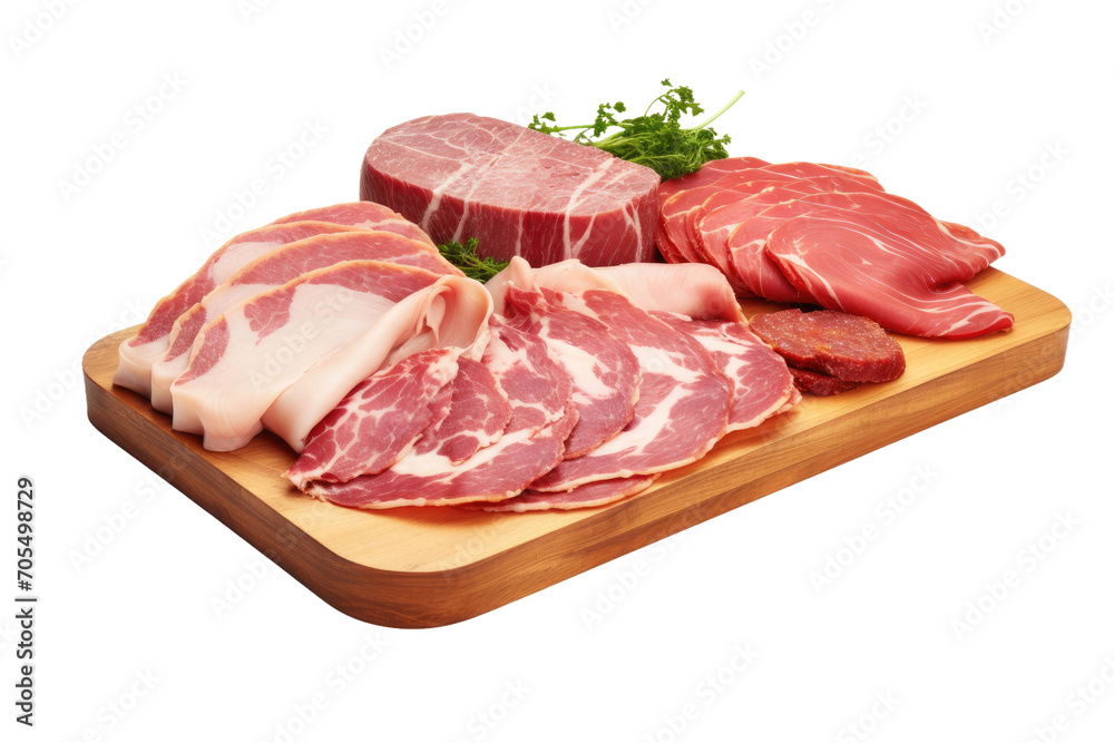 Variety of Deli Meats Render Isolated on Transparent Background