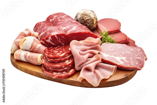 Fresh Deli Meat Display Isolated on Transparent Background