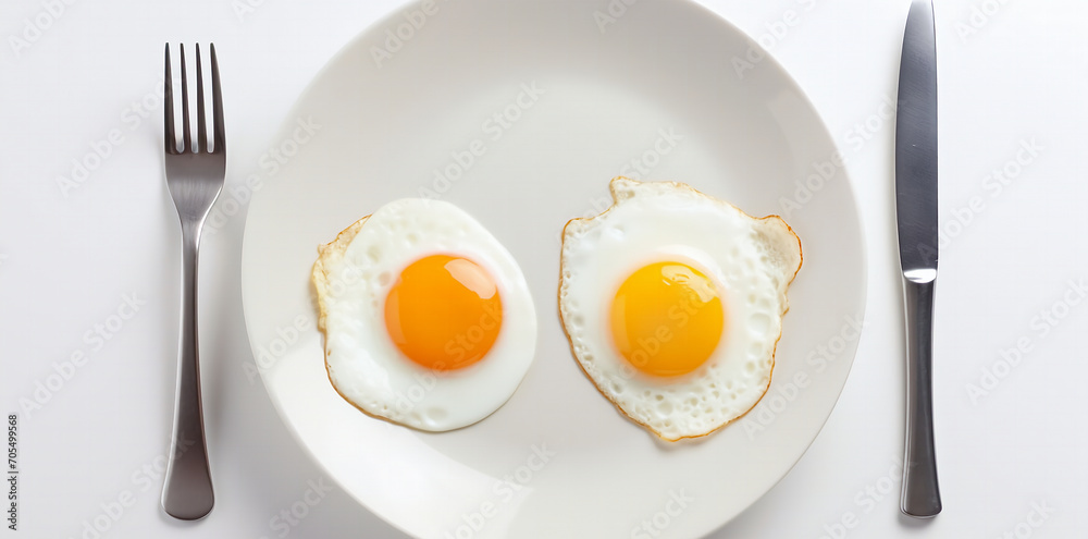 Scrambled eggs of two eggs on a white plate. Scrambled eggs of two eggs on a white plate.