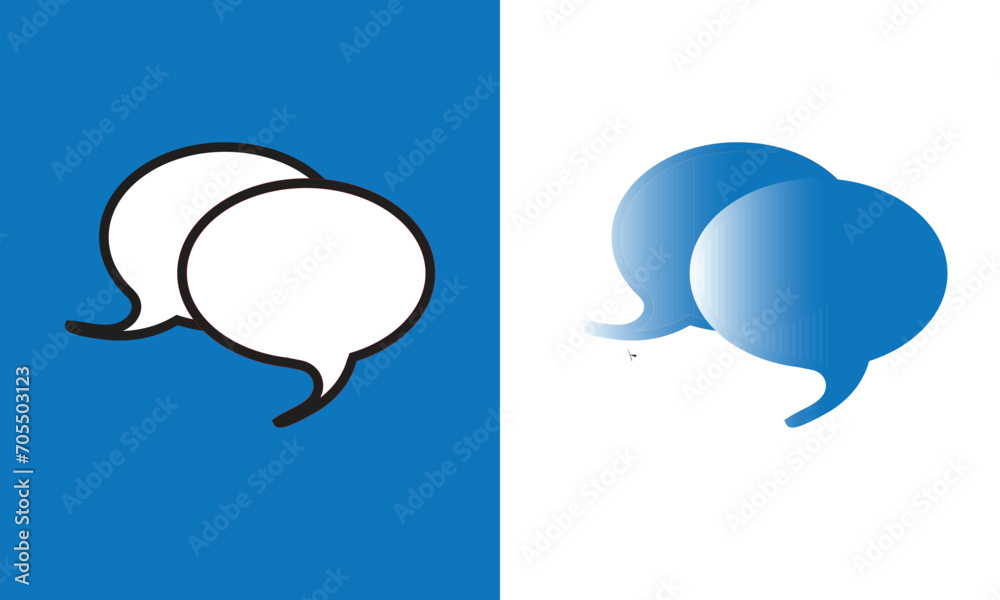 blue speech bubble and message sign blue speech bubble and message sign