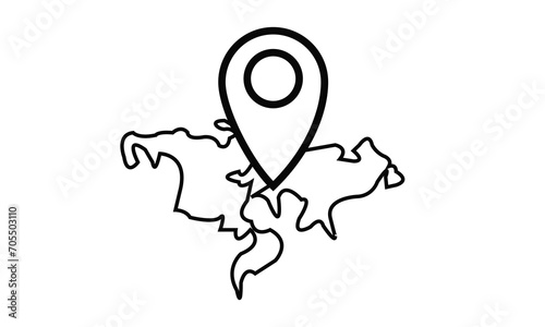 Location symbol on world map