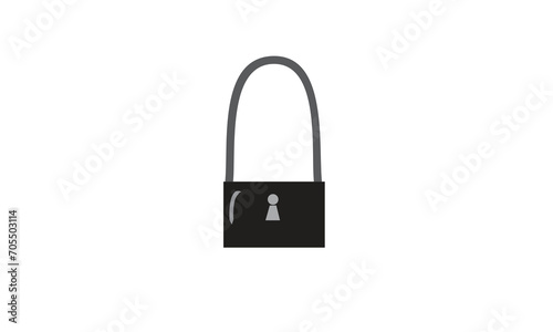 lock and key on white background