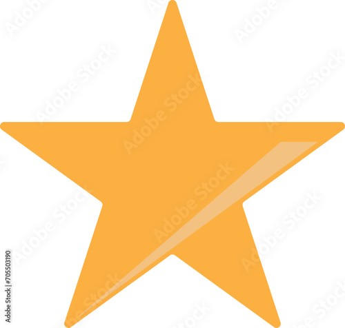Star Icon Orange Color With White Background