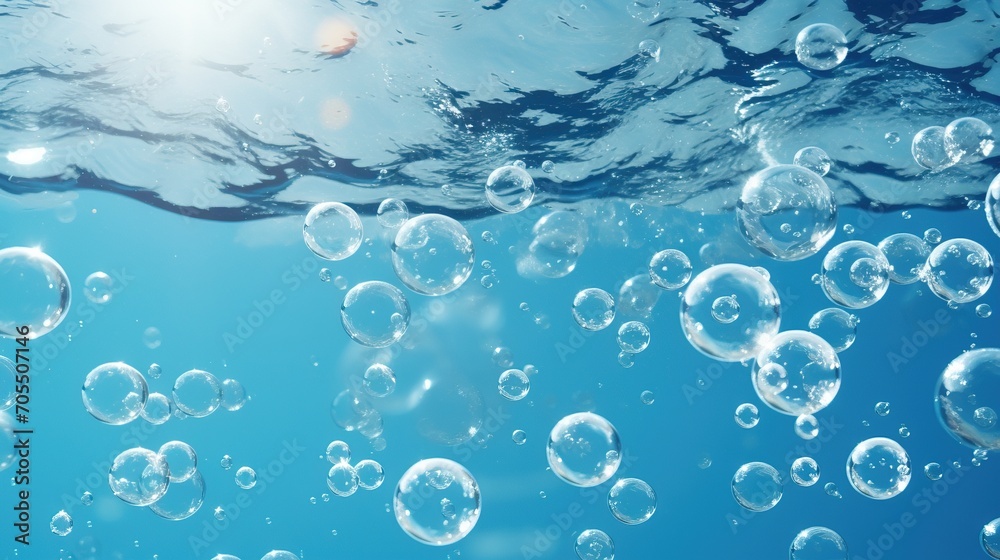 Bubbles in water. Created with Ai