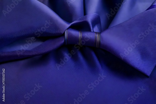 A navy-blue tie against a lavender dress shirt.