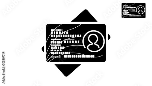 ID Card,  black isolated silhouette