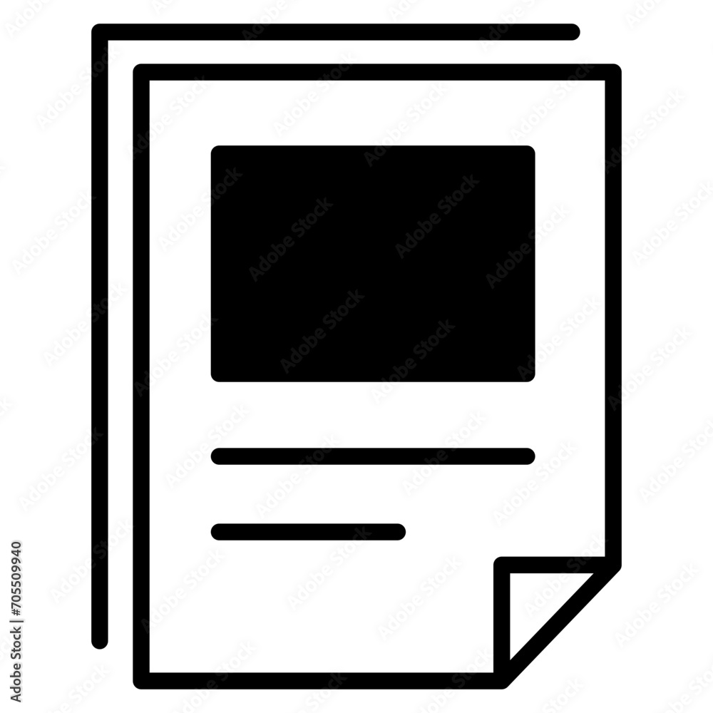 Newspaper solid glyph icon Newspaper solid glyph icon