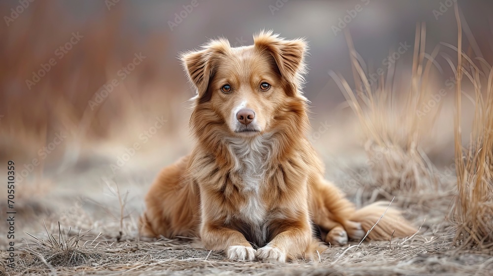 Beautiful Dog Sitting Down Isolated Ove, Desktop Wallpaper Backgrounds, Background HD For Designer