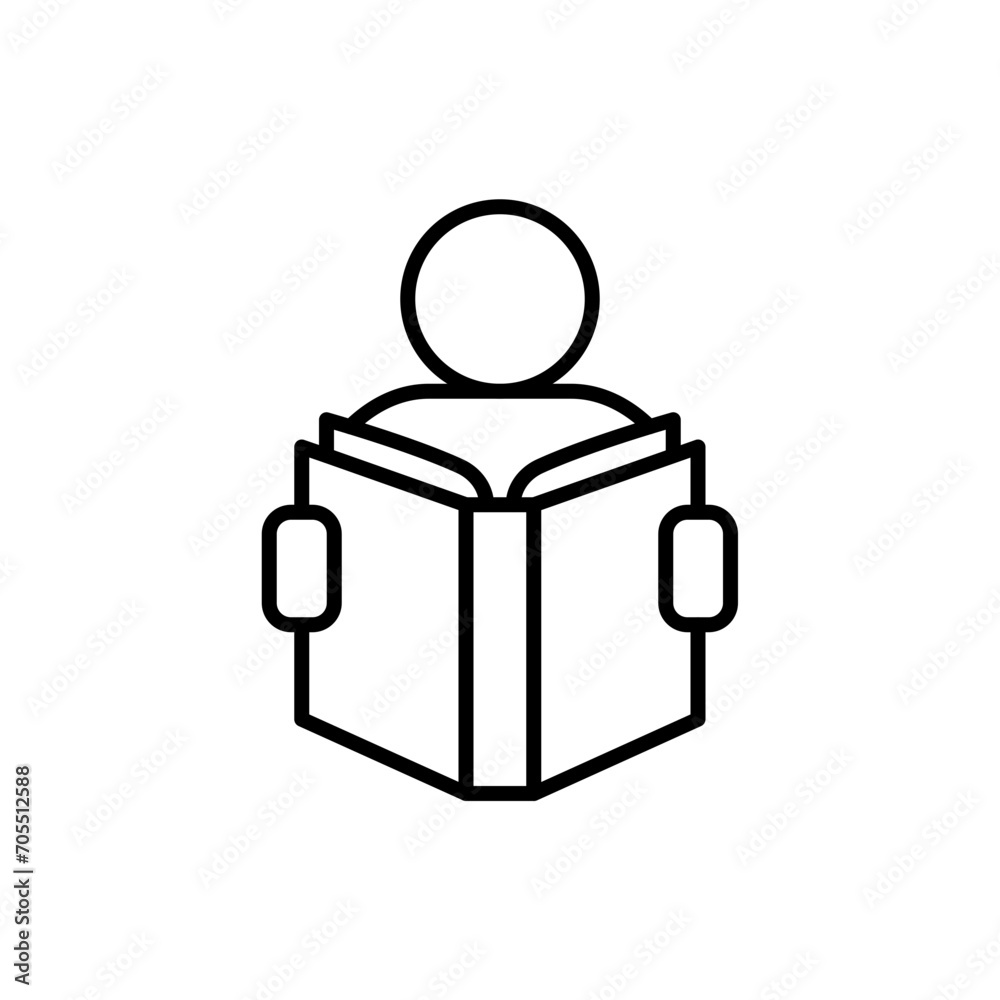 Book reading outline icons, minimalist vector illustration ,simple transparent graphic element .Isolated on white background Book reading outline icons, minimalist vector illustration ,simple transparent graphic element .Isolated on white background