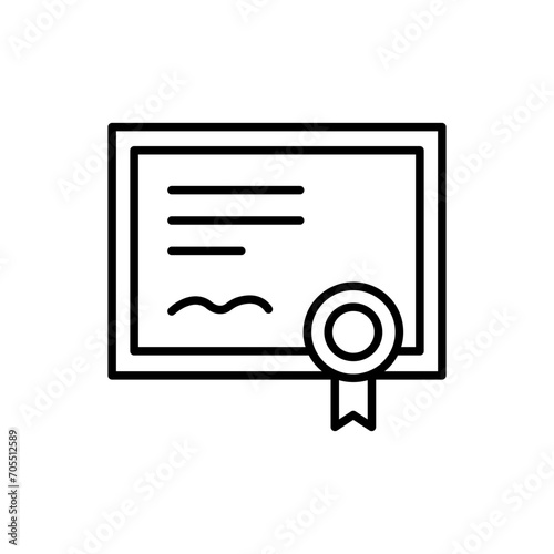 Certificate outline icons, minimalist vector illustration ,simple transparent graphic element .Isolated on white background