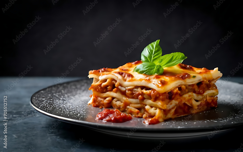 Fototapeta premium Capture the essence of Lasagna in a mouthwatering food photography shot